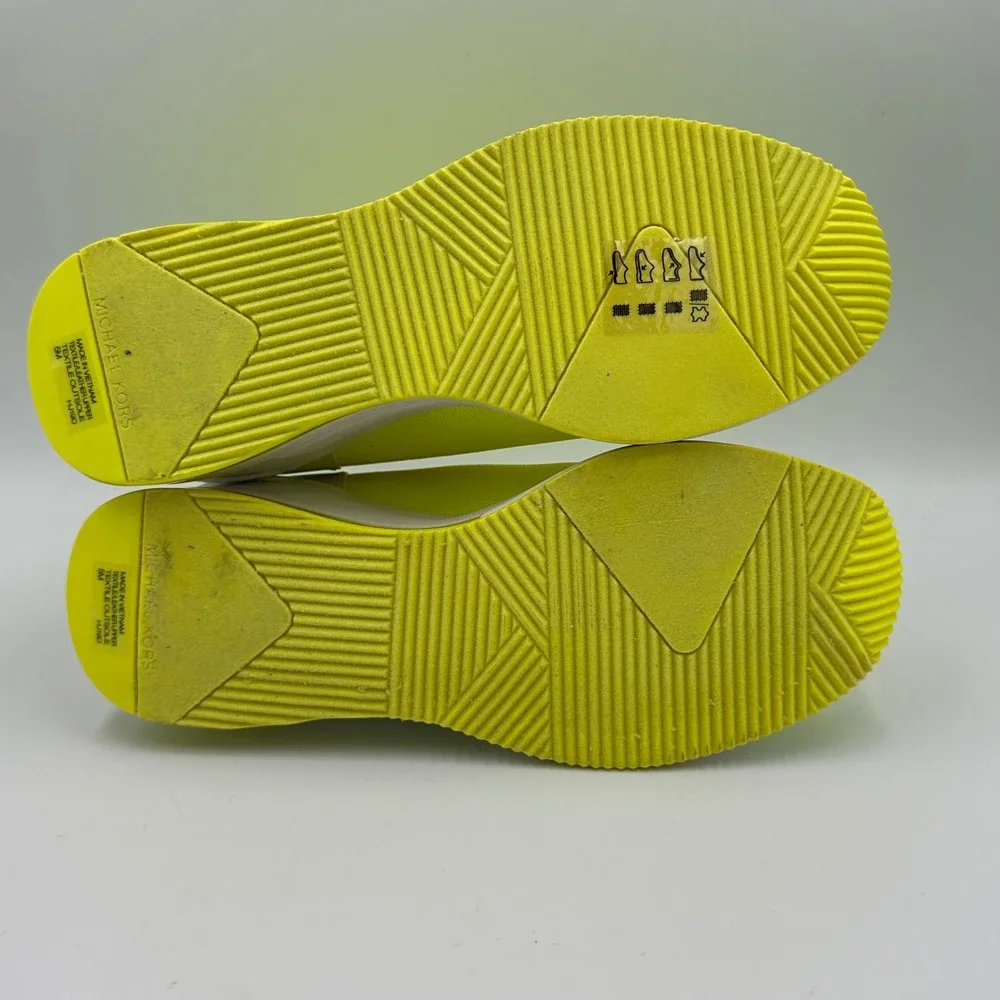 Michael Kors Womens Extreme Neon Yellow Sock‎ Sneakers Boot Wedge Heel Size 5M